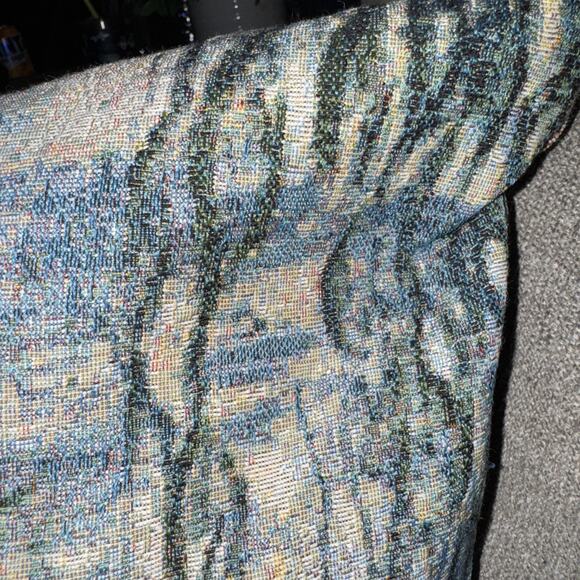 Tapestry Decorative Pillow Blue/Tan World Traveler Collection NWT 16" - Picture 4 of 5